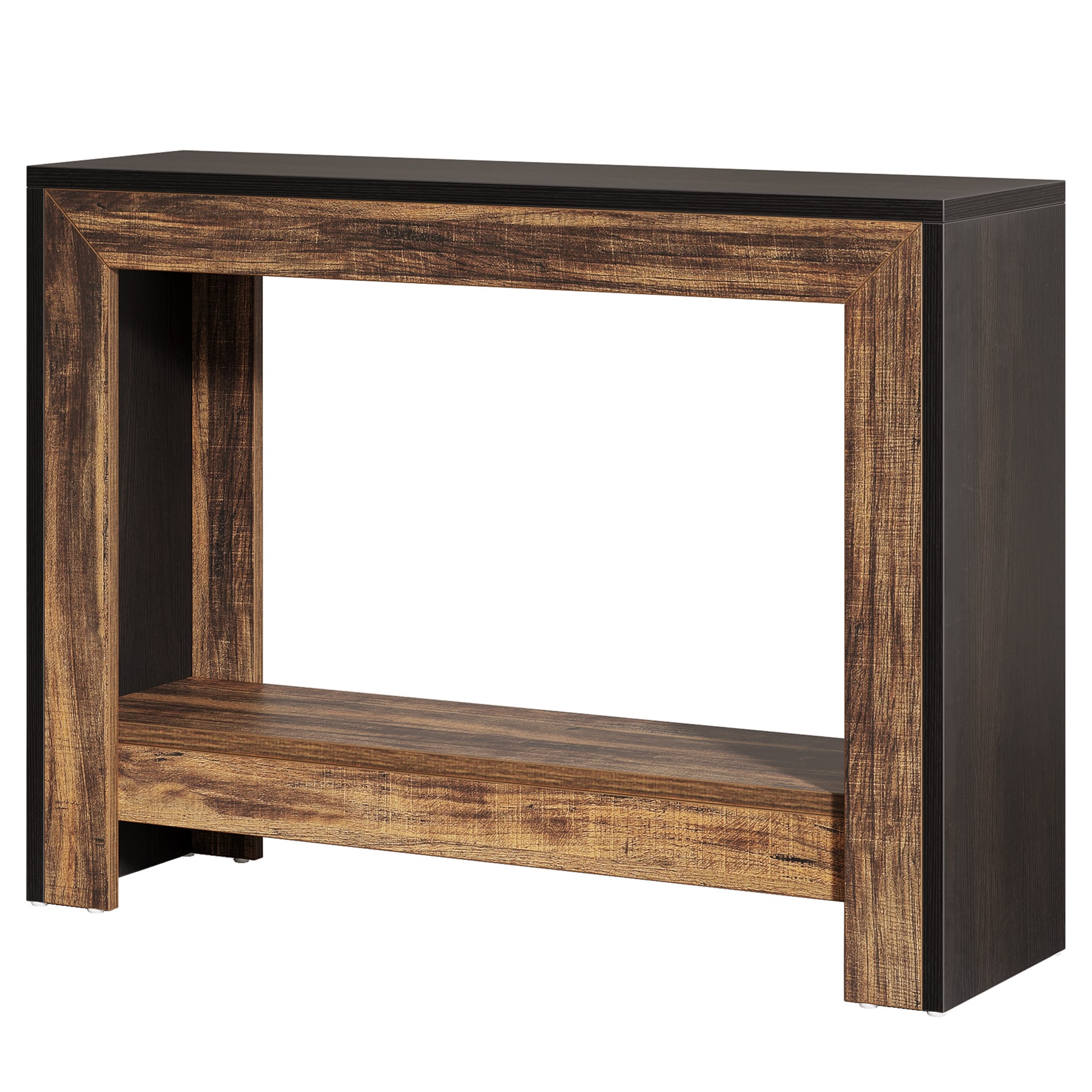 Console Table, Farmhouse Hallway Table Sofa Table With Open Storage_voghion.com